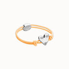Pulsera de hilo el&aacute;stico naranja con coraz&oacute;n ba&ntilde;ado en plata de ley