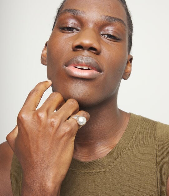 Ring with sphere shape, Silver, large