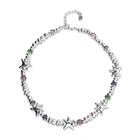 Short necklace with crystals and small starfishes