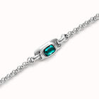 Chain bracelet with green crystal