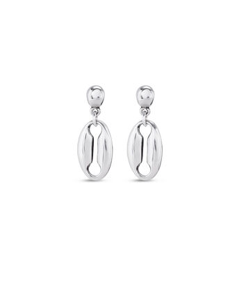 Sterling silver-plated earrings with 1 medium sized link