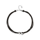Short leather necklace with two drops