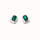 Earrings with green crystal