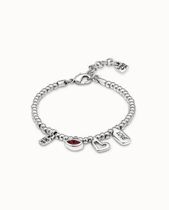Sterling silver-plated bracelet with crystals