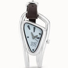 Watch with leather and metal