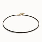Short leather charm necklace