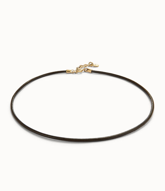 Short leather charm necklace