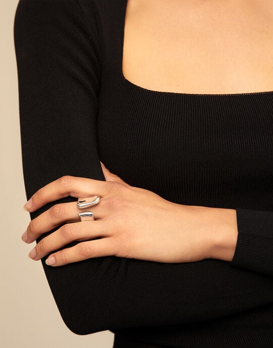Large open ring, Silver, large