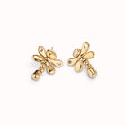 Pendientes lib&eacute;lula ba&ntilde;ado en oro de 18k