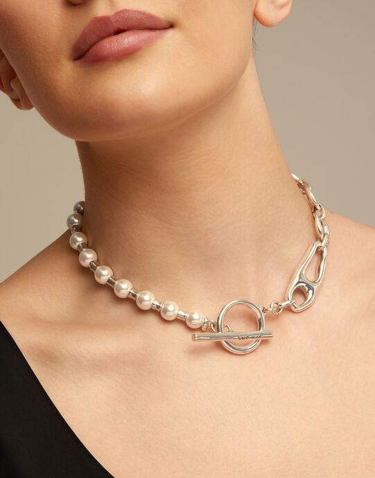 Collar Pearl and Match, Plateado, large