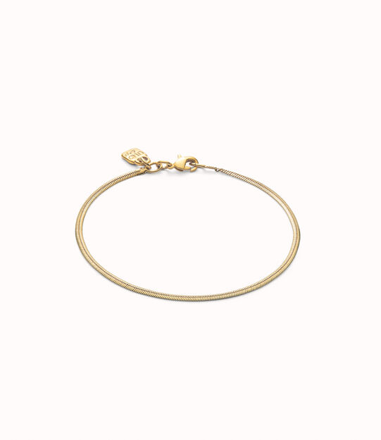 Pulsera con forma plana bañada en oro 18k
