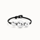 Leather bracelet with three large beads