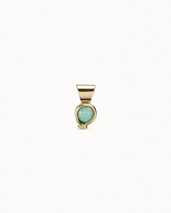 18K gold-plated charm with amazonite stone