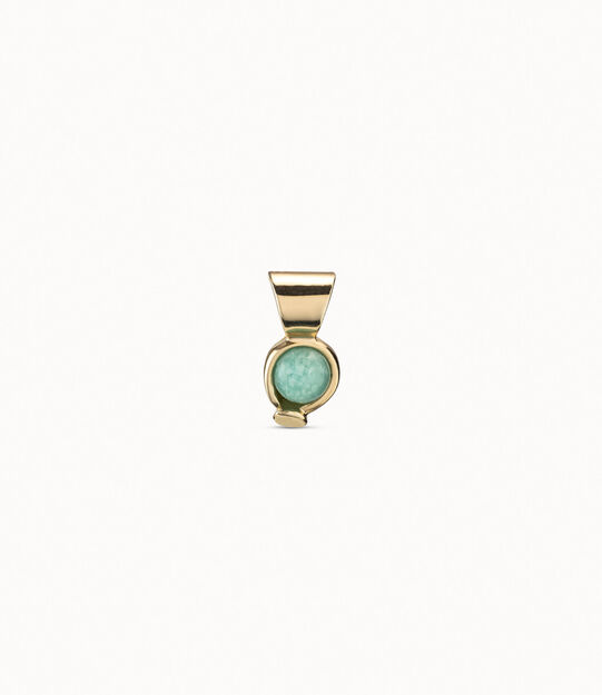 Charm placcato oro 18k e pietra amazzonite