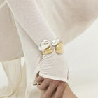 Bangle bracelet with two irregular drops