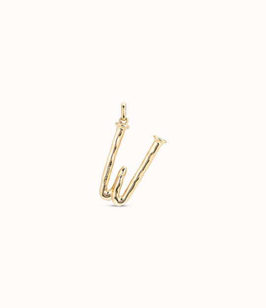 18K gold-plated letter W pendant