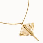 Long chain pendant necklace with manta ray