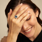 Ring with blue crystal