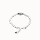 Two-strand beaded bracelet with an eye-shaped charm