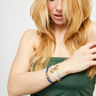 Double blue leather birthstone bracelet with eye