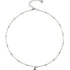 Necklace with a green drop-shaped faceted crystal