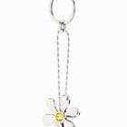 Sterling silver-plated flower key-ring