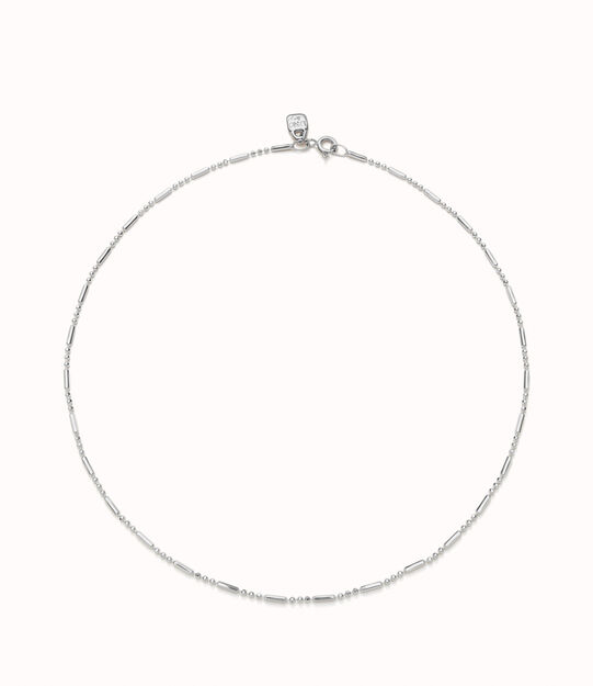 Sterling silver-plated short chain.