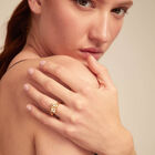 Anillo ba&ntilde;ado en oro 18k con circonita blanca