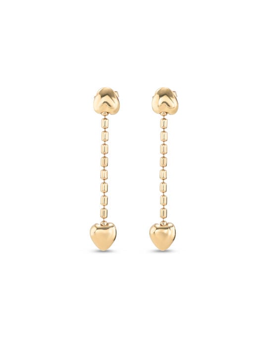 Drop earrings with small hearts