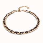 Short leather necklace with links