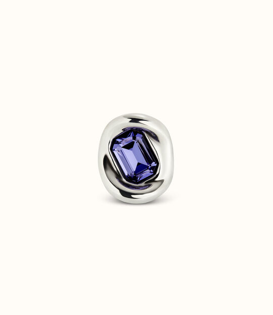 Anello placcato argento sterling con cristallo viola