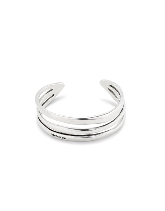 Triple curved handcrafted bangle bracelet