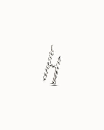 Sterling silver-plated letter H pendant