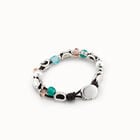 Beaded leather bracelet with crystals
