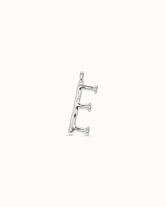 Sterling silver-plated letter E pendant