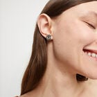 Stud earrings with green faceted crystal