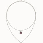 Multi-layer pendant link chain necklace with heart charm