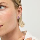 Orecchini placcati argento con cristallo sfaccettato rosa a forma di goccia