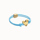 Blue elastic thread bracelet with heart
