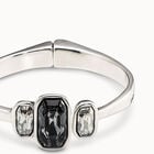 Bangle bracelet with hidden spring and crystals