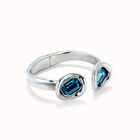 Bangle bracelet with two blue crystals