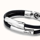 Double strand lether bracelet with two tubes