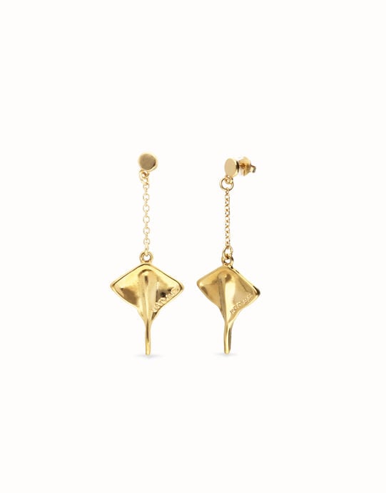 Manta ray-shaped drop earrings
