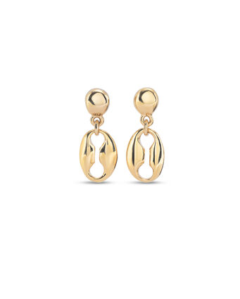 18K gold-plated earrings with 1 small link
