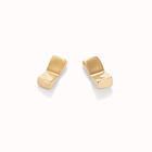 Pendientes ba&ntilde;ados en oro 18k con forma rectangular