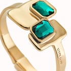 Bangle bracelet with green crystals