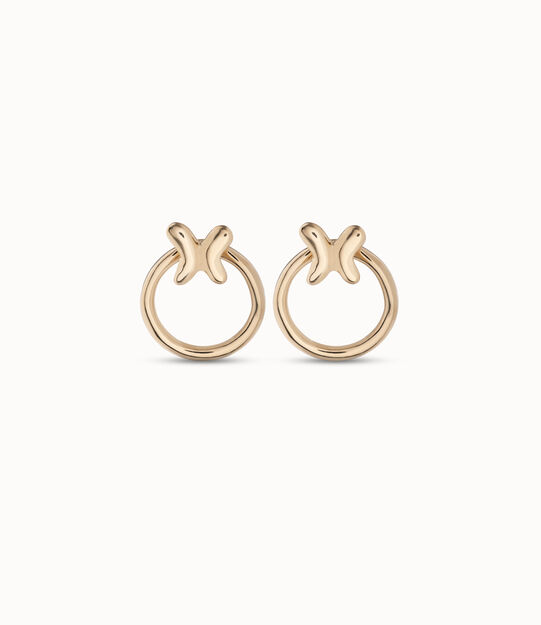 Orecchini placcati oro 18k con farfalla separabile dal cerchio