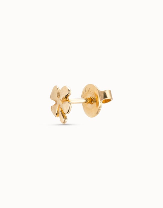 Clover Single Stud Earring, Golden, large