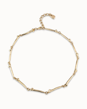 18K gold-plated necklace with nail-shaped pieces.