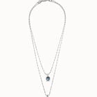 Long pendant chain necklace with crystals